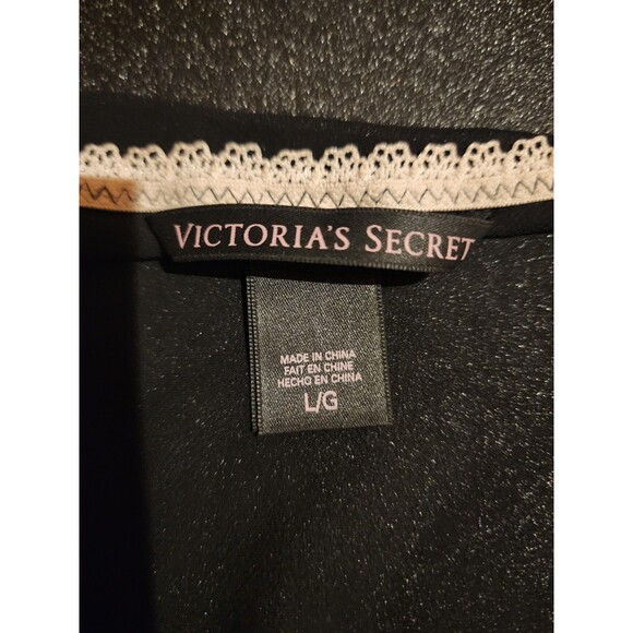 Victoria's Secret Sz Large Black Blush Pink Lace Lingerie Slip Sheer Nightgown - Picture 3 of 16